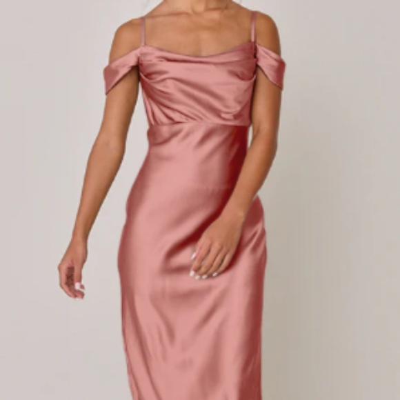 Revelry Dresses & Skirts - Sienna Revelry Satin Bridesmaid Dress in Desert Rose